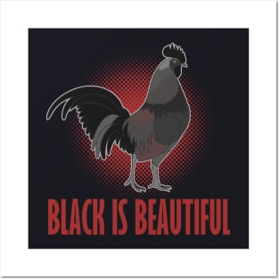 Cemani rooster black chicken breed Posters and Art